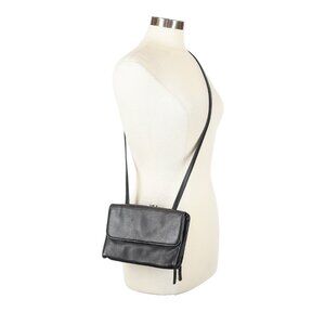 Fossil Black  Leather Crossbody Bag